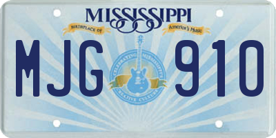 MS license plate MJG910
