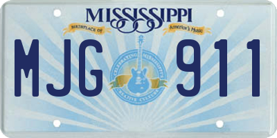 MS license plate MJG911