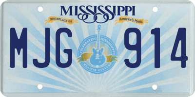 MS license plate MJG914