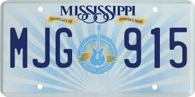 MS license plate MJG915