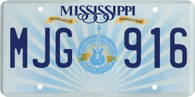 MS license plate MJG916