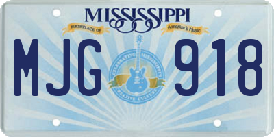 MS license plate MJG918