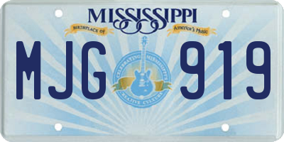 MS license plate MJG919