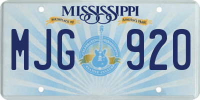 MS license plate MJG920