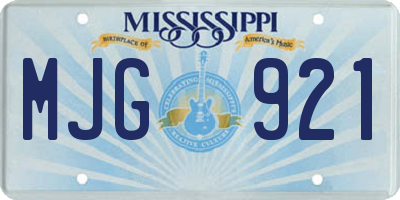 MS license plate MJG921