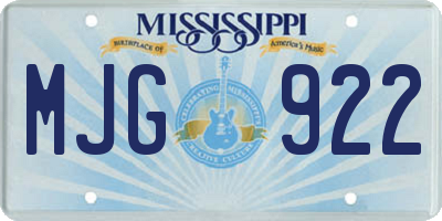 MS license plate MJG922