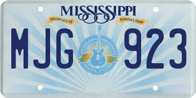 MS license plate MJG923