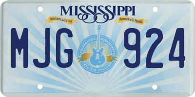 MS license plate MJG924