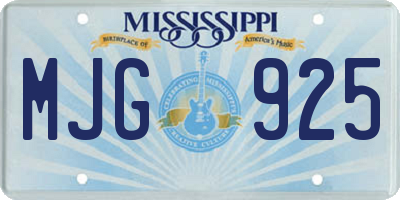MS license plate MJG925