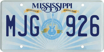 MS license plate MJG926