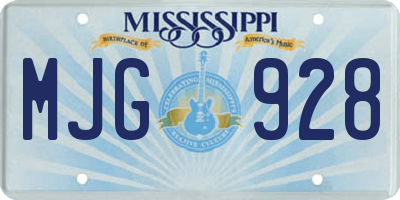 MS license plate MJG928