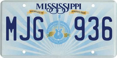 MS license plate MJG936