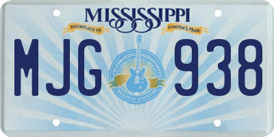 MS license plate MJG938