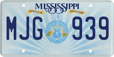 MS license plate MJG939