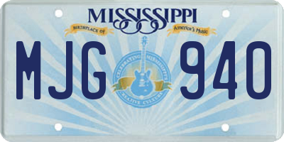 MS license plate MJG940