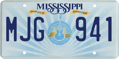 MS license plate MJG941