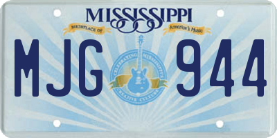 MS license plate MJG944