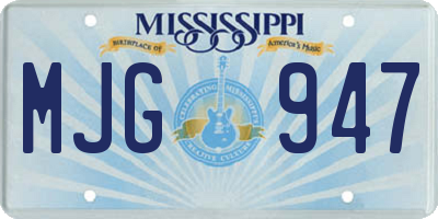 MS license plate MJG947