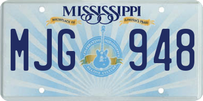 MS license plate MJG948