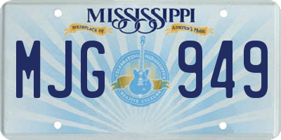 MS license plate MJG949