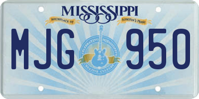 MS license plate MJG950