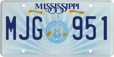 MS license plate MJG951