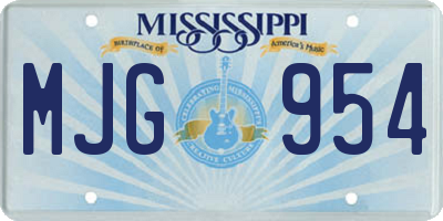 MS license plate MJG954