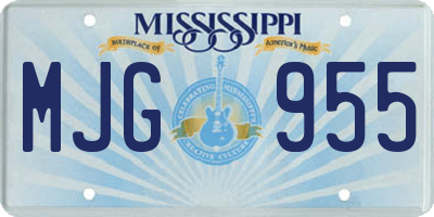 MS license plate MJG955