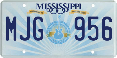 MS license plate MJG956
