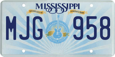 MS license plate MJG958