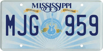 MS license plate MJG959