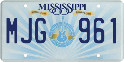 MS license plate MJG961