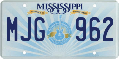 MS license plate MJG962