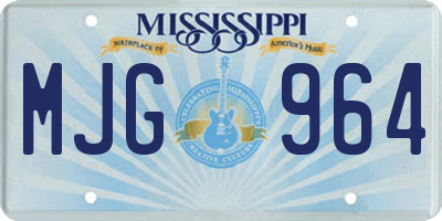 MS license plate MJG964