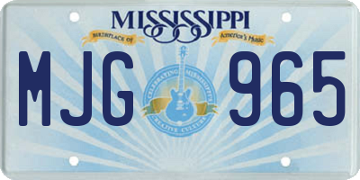 MS license plate MJG965
