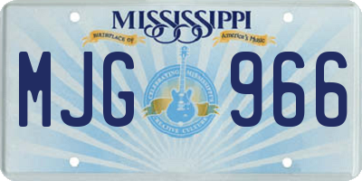 MS license plate MJG966