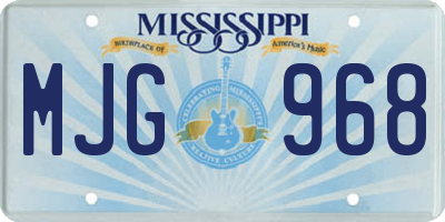 MS license plate MJG968