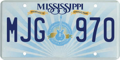 MS license plate MJG970
