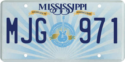 MS license plate MJG971