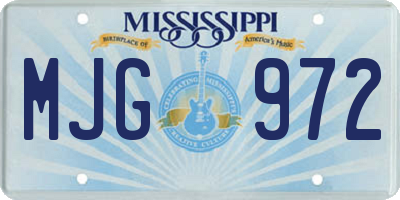 MS license plate MJG972