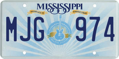 MS license plate MJG974