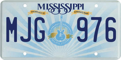 MS license plate MJG976