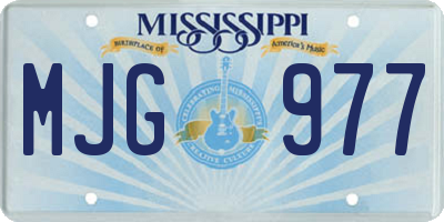 MS license plate MJG977
