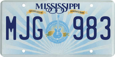 MS license plate MJG983