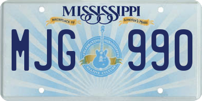 MS license plate MJG990