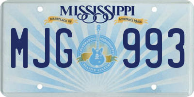 MS license plate MJG993
