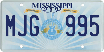 MS license plate MJG995