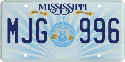 MS license plate MJG996