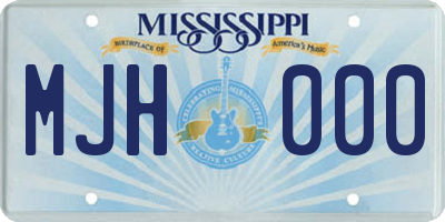 MS license plate MJH000