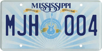 MS license plate MJH004